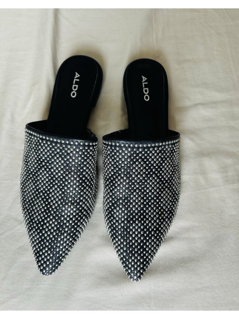 Aldo Black Miles Wits Silver Aceents Women’s Shoes Size 7 .5